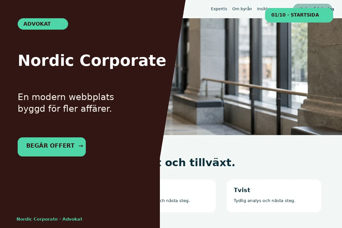 Nordic Corporate – designförslag för advokat