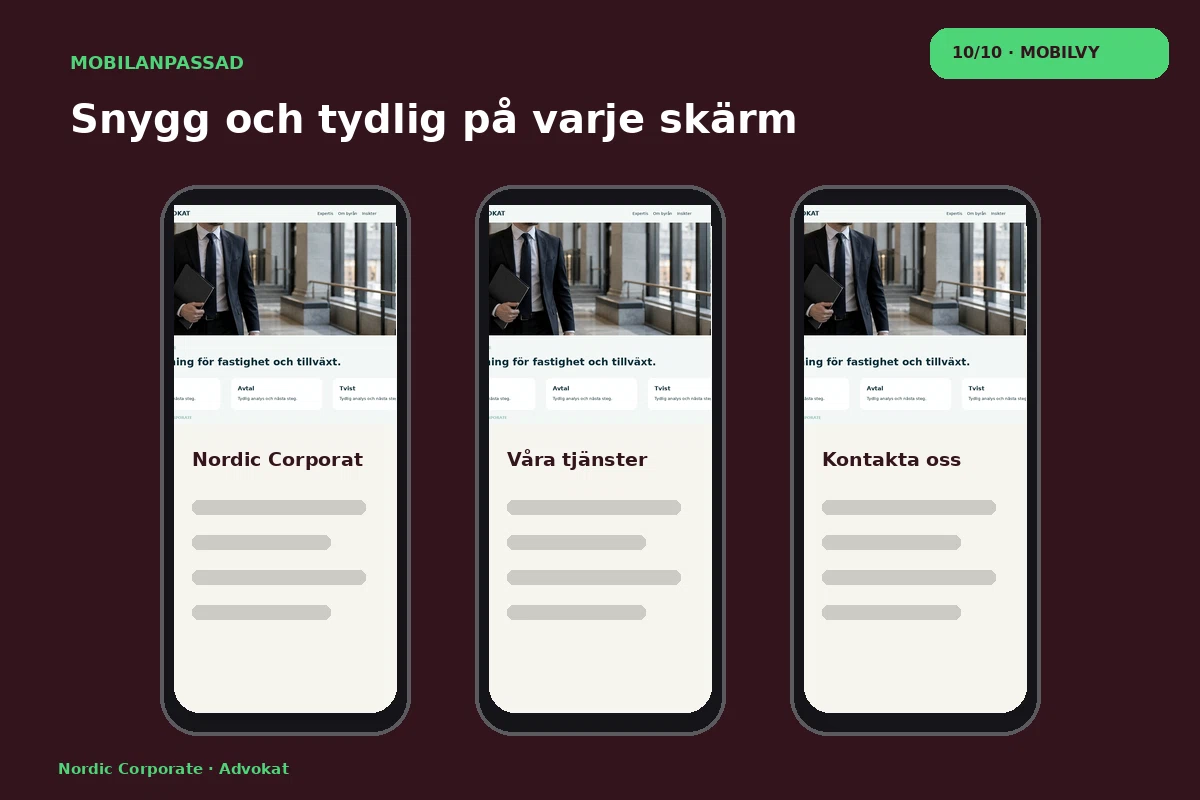 Nordic Corporate – Mobilvy för advokat