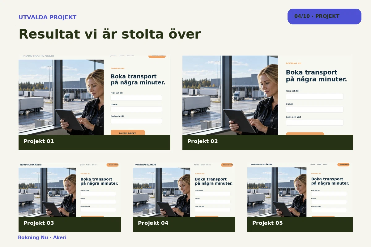 Bokning Nu – Projekt för akeri