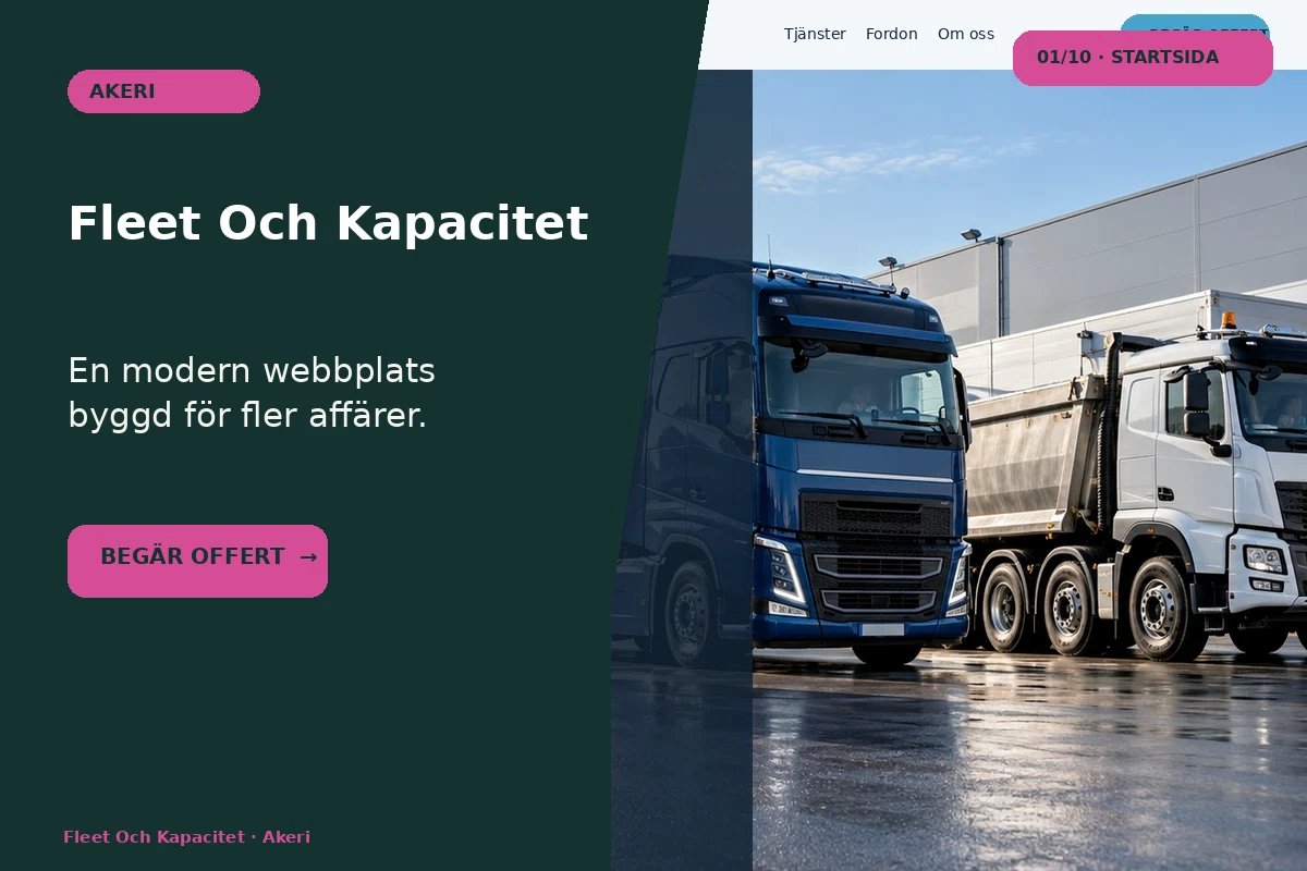 Fleet & Kapacitet – designförslag för åkeri