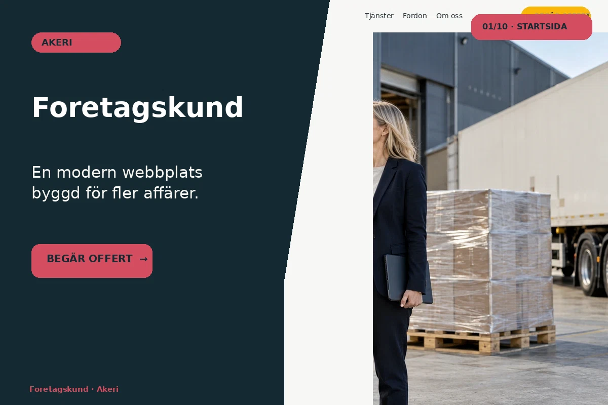 Företagskund – designförslag för åkeri