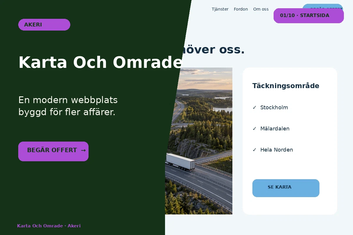 Karta & Område – designförslag för åkeri