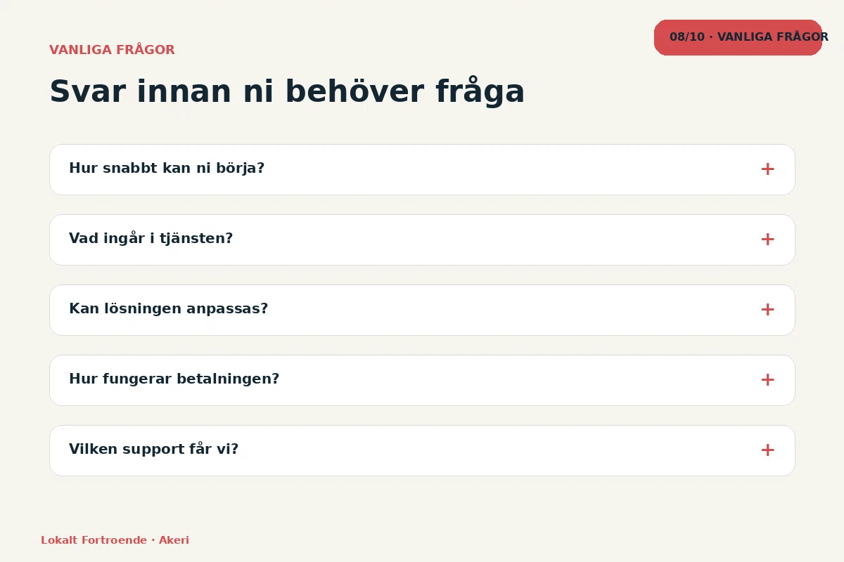 Lokalt Förtroende – Vanliga frågor för akeri