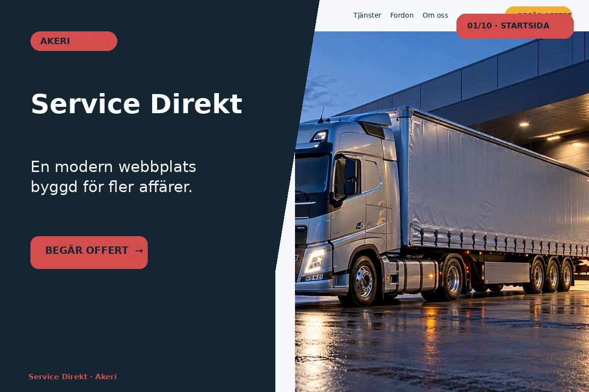 Service Direkt – designförslag för åkeri