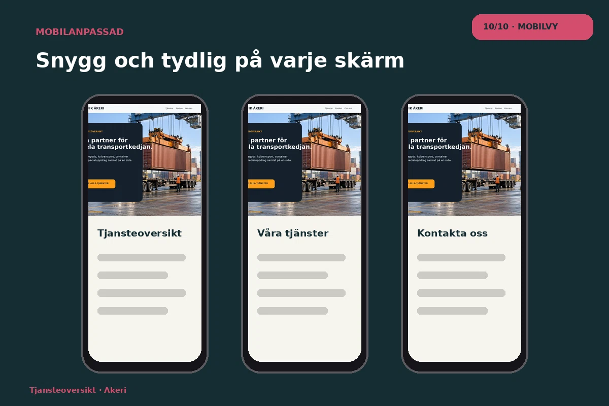 Tjänsteöversikt – Mobilvy för akeri