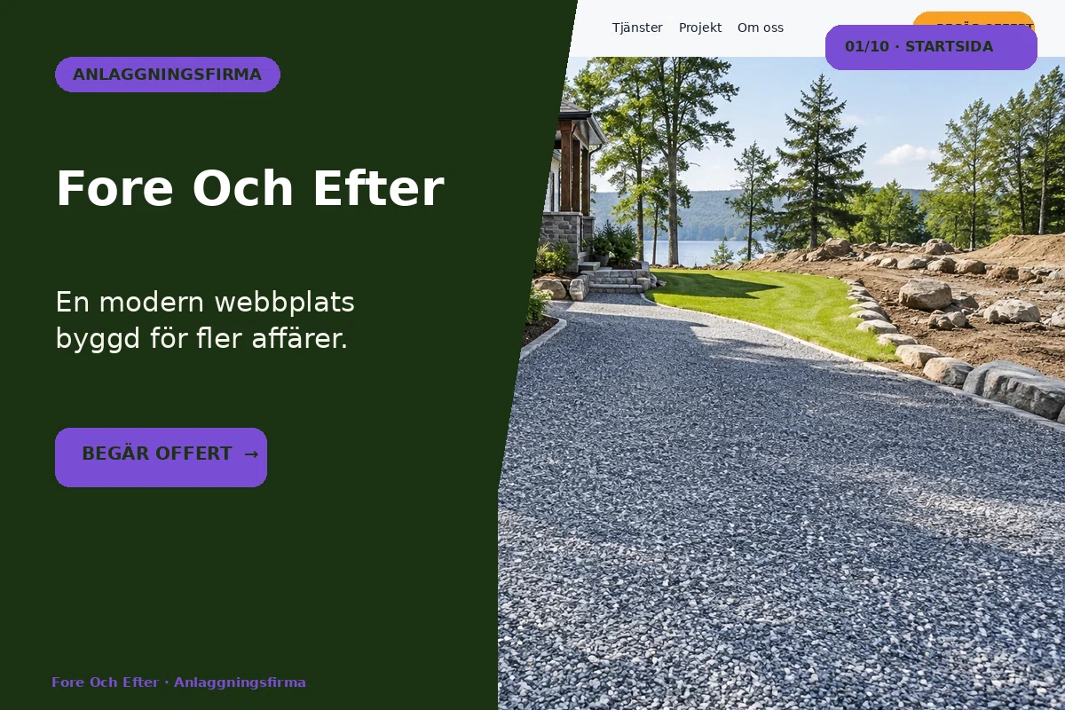 Före & Efter – designförslag för anläggningsfirma