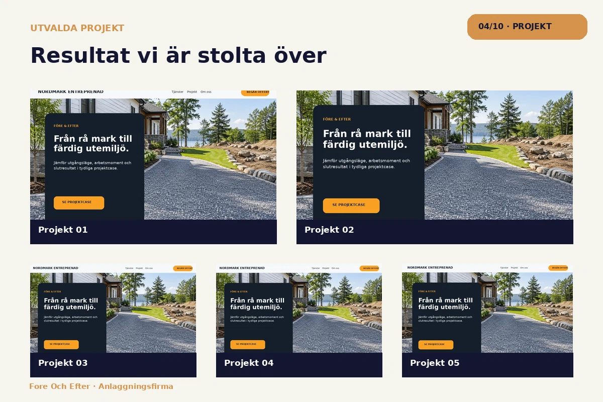 Före & Efter – Projekt för anlaggningsfirma