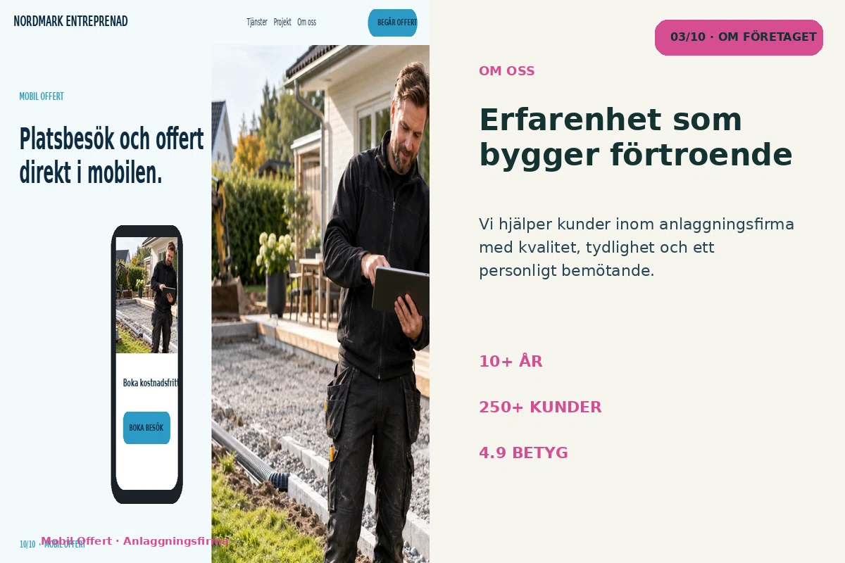Mobil Offert – Om företaget för anlaggningsfirma