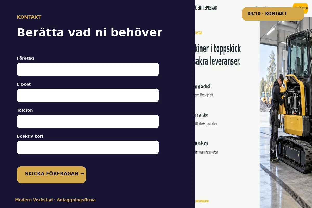 Modern Verkstad – Kontakt för anlaggningsfirma
