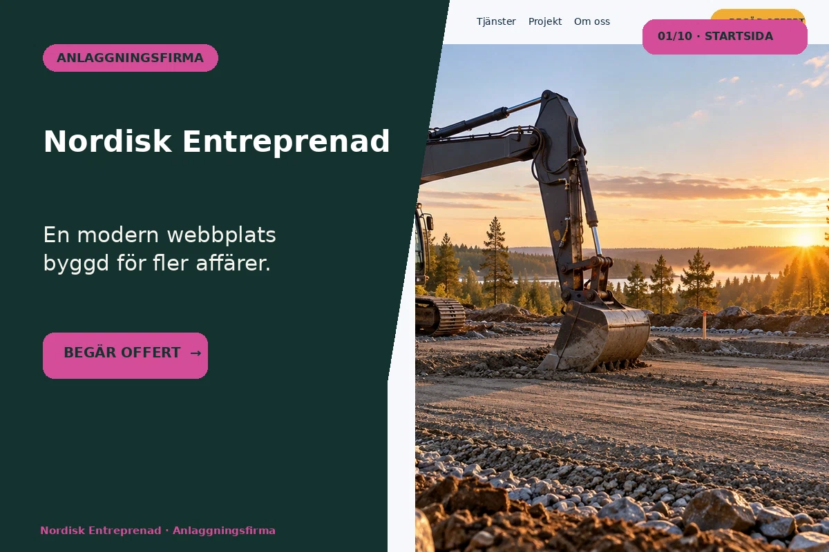 Nordisk Entreprenad – designförslag för anläggningsfirma