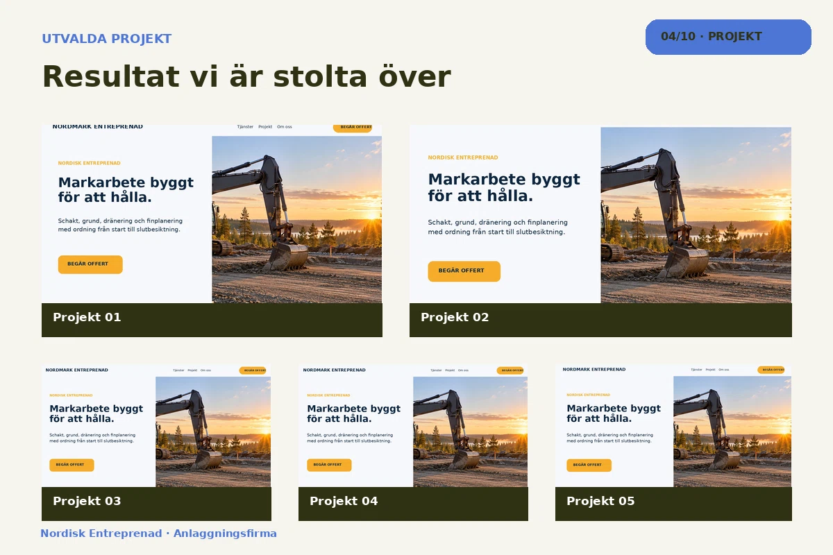 Nordisk Entreprenad – Projekt för anlaggningsfirma