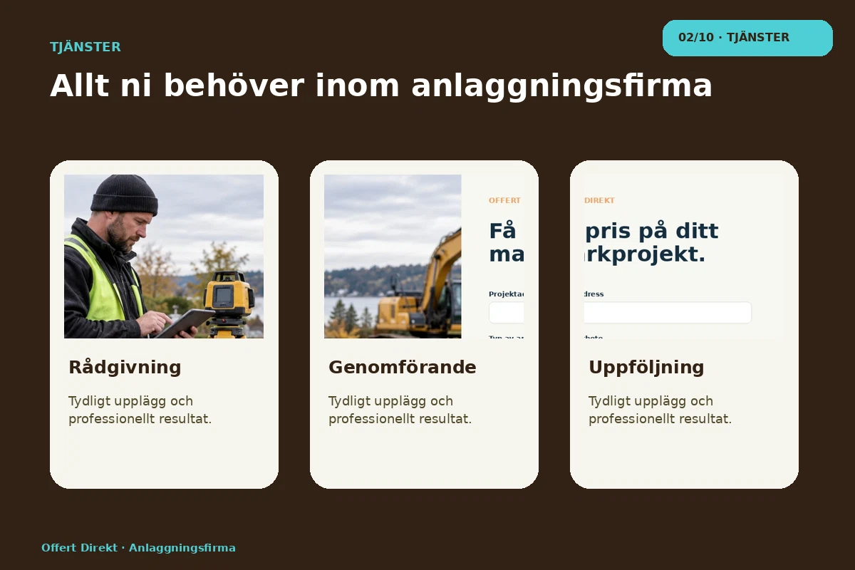 Offert Direkt – Tjänster för anlaggningsfirma