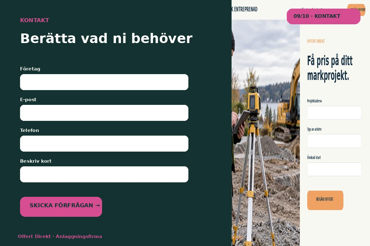 Offert Direkt – Kontakt för anlaggningsfirma