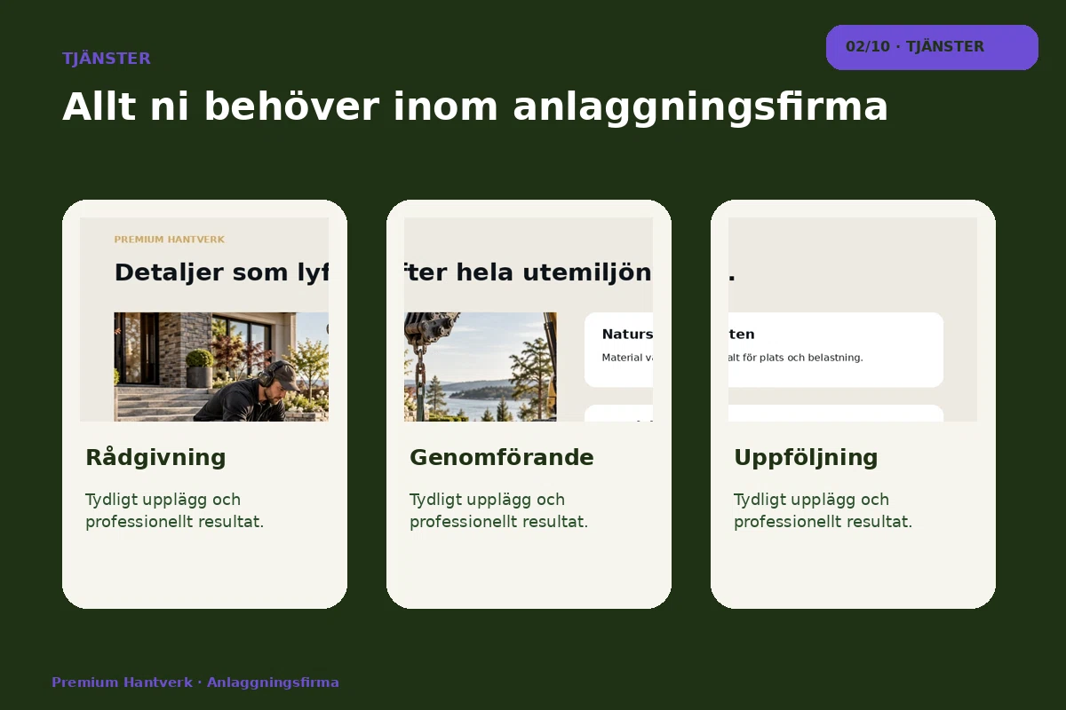 Premium Hantverk – Tjänster för anlaggningsfirma