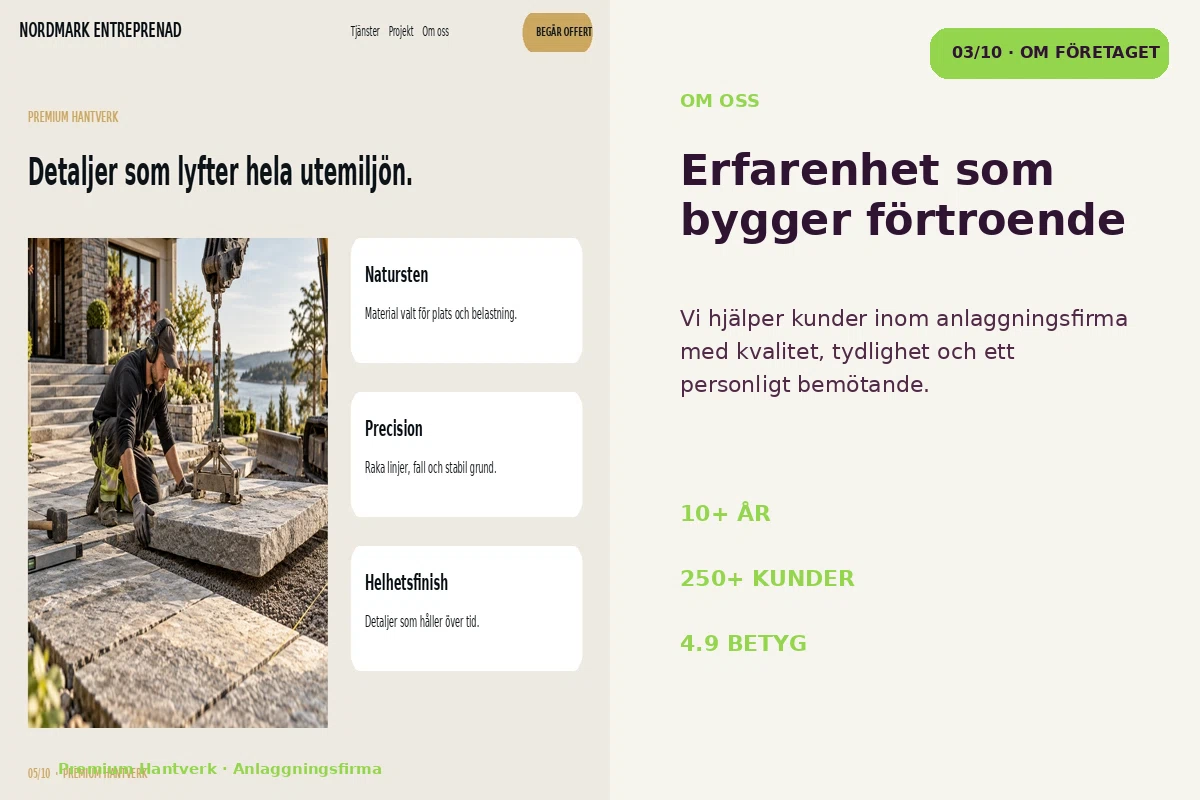 Premium Hantverk – Om företaget för anlaggningsfirma