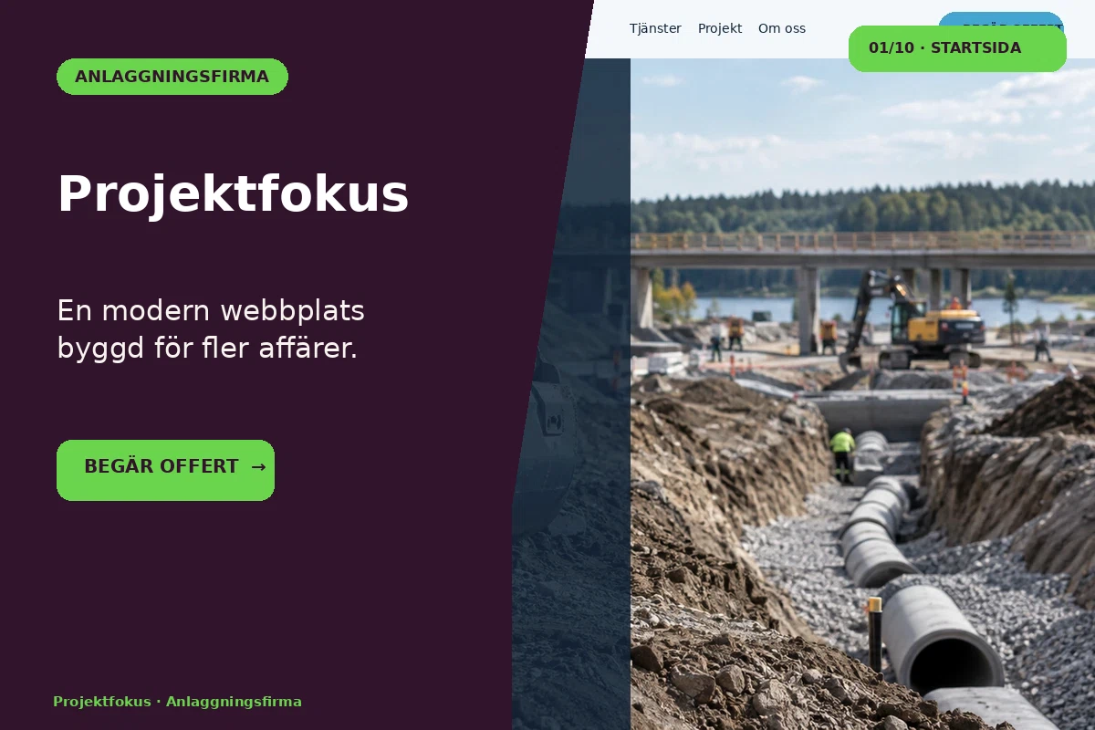 Projektfokus – designförslag för anläggningsfirma