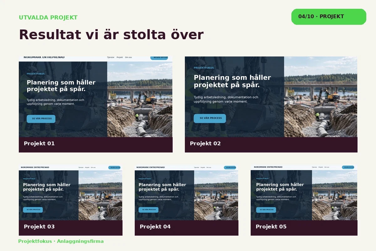 Projektfokus – Projekt för anlaggningsfirma