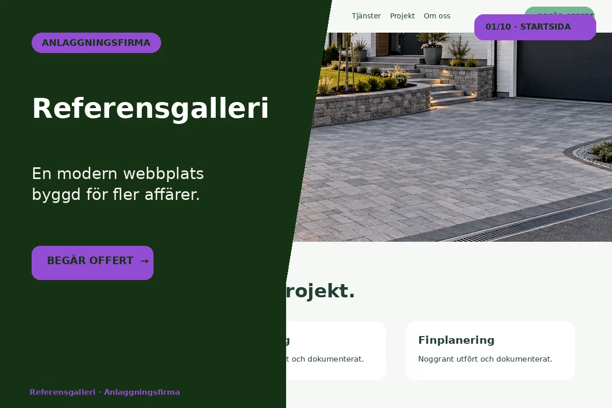 Referensgalleri – designförslag för anläggningsfirma