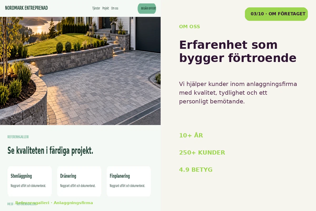 Referensgalleri – Om företaget för anlaggningsfirma