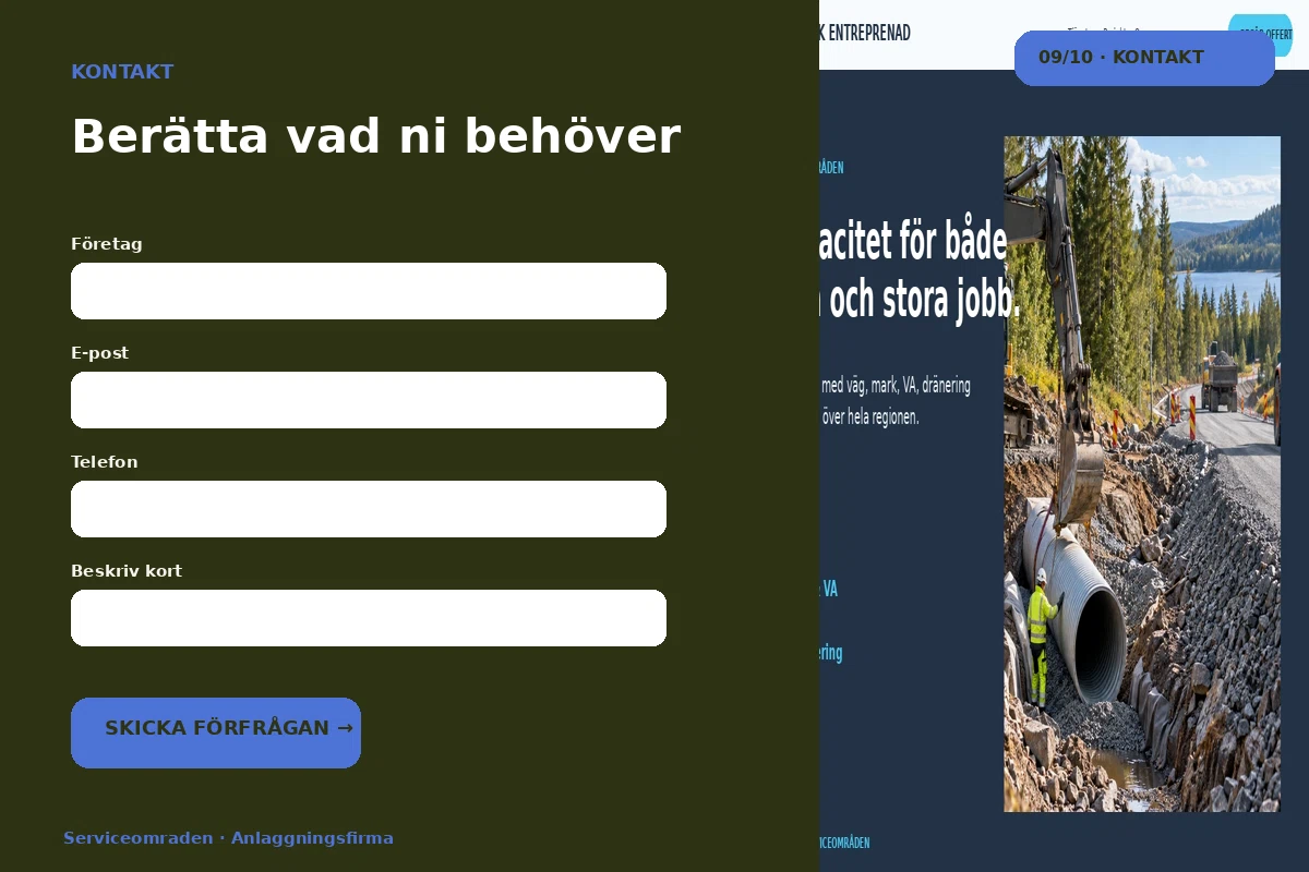 Serviceområden – Kontakt för anlaggningsfirma