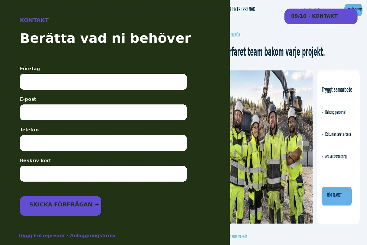 Trygg Entreprenör – Kontakt för anlaggningsfirma