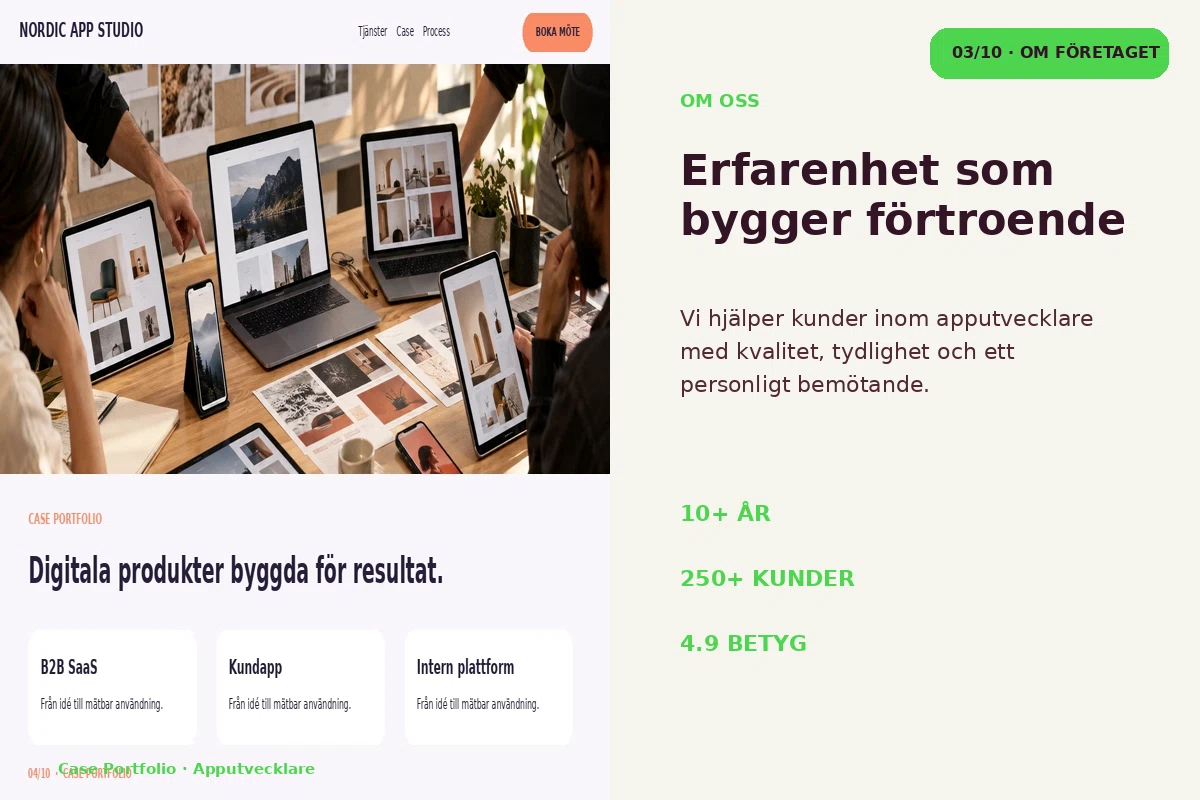 Case Portfolio – Om företaget för apputvecklare