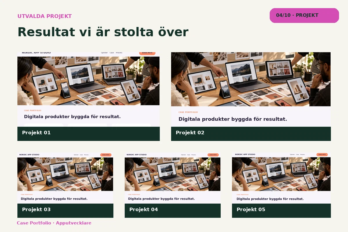 Case Portfolio – Projekt för apputvecklare