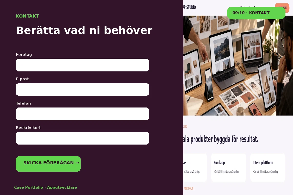 Case Portfolio – Kontakt för apputvecklare