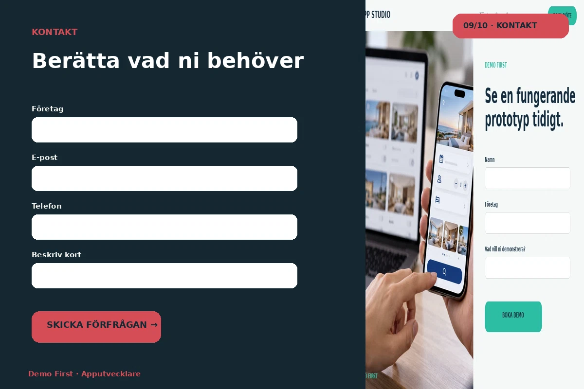 Demo First – Kontakt för apputvecklare