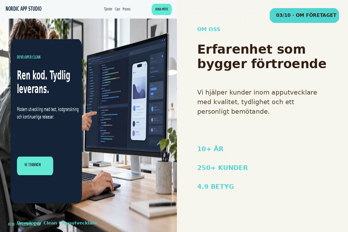 Developer Clean – Om företaget för apputvecklare