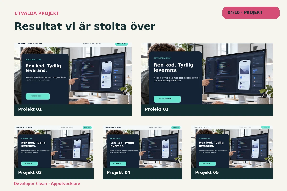 Developer Clean – Projekt för apputvecklare
