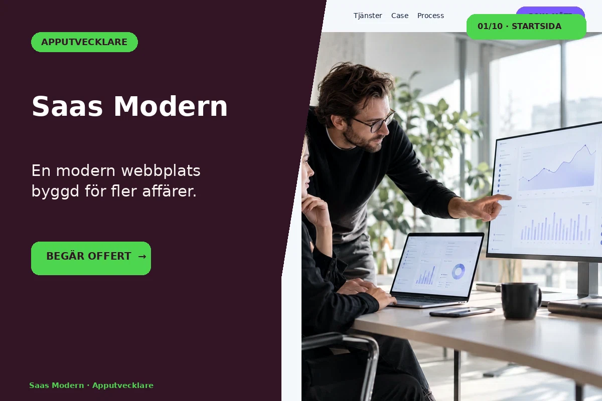 SaaS Modern – designförslag för apputvecklare