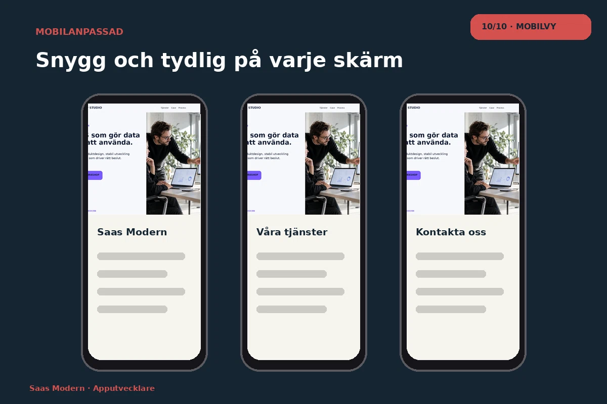 SaaS Modern – Mobilvy för apputvecklare
