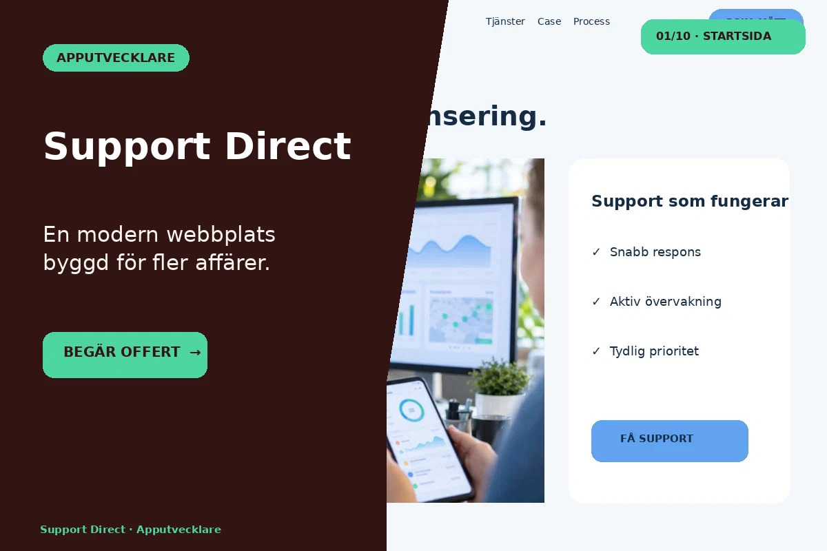 Support Direct – designförslag för apputvecklare
