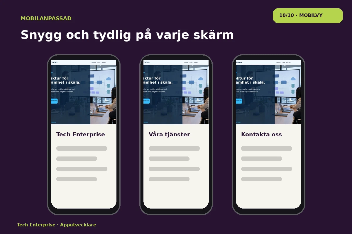 Tech Enterprise – Mobilvy för apputvecklare
