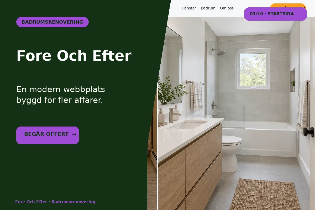 Före & Efter – designförslag för badrumsrenovering