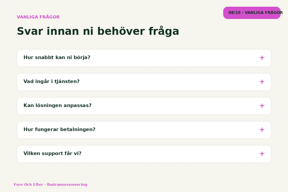 Före & Efter – Vanliga frågor för badrumsrenovering