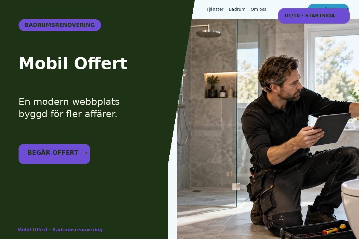 Mobil Offert – designförslag för badrumsrenovering