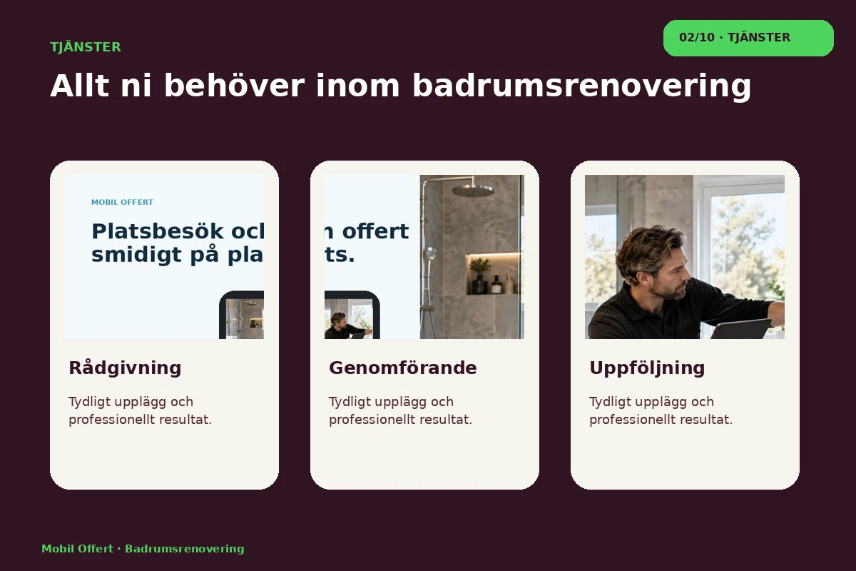 Mobil Offert – Tjänster för badrumsrenovering