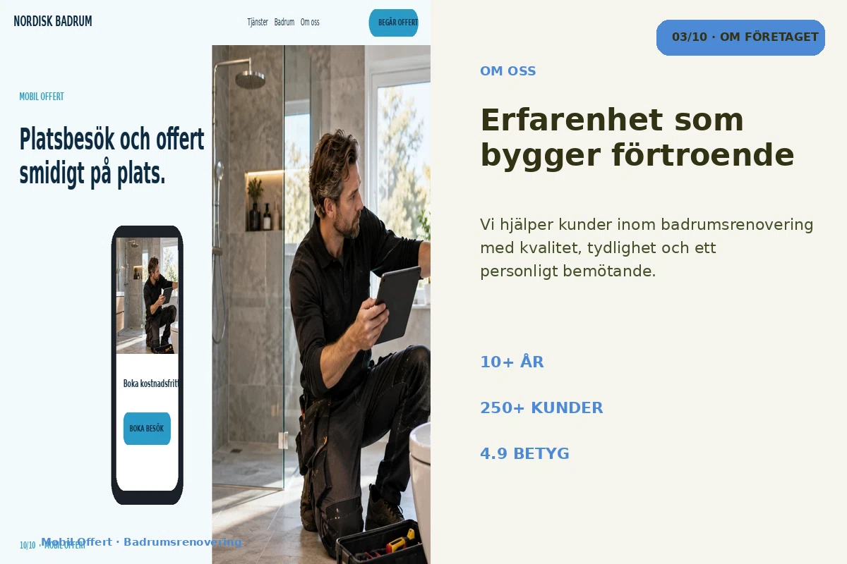 Mobil Offert – Om företaget för badrumsrenovering