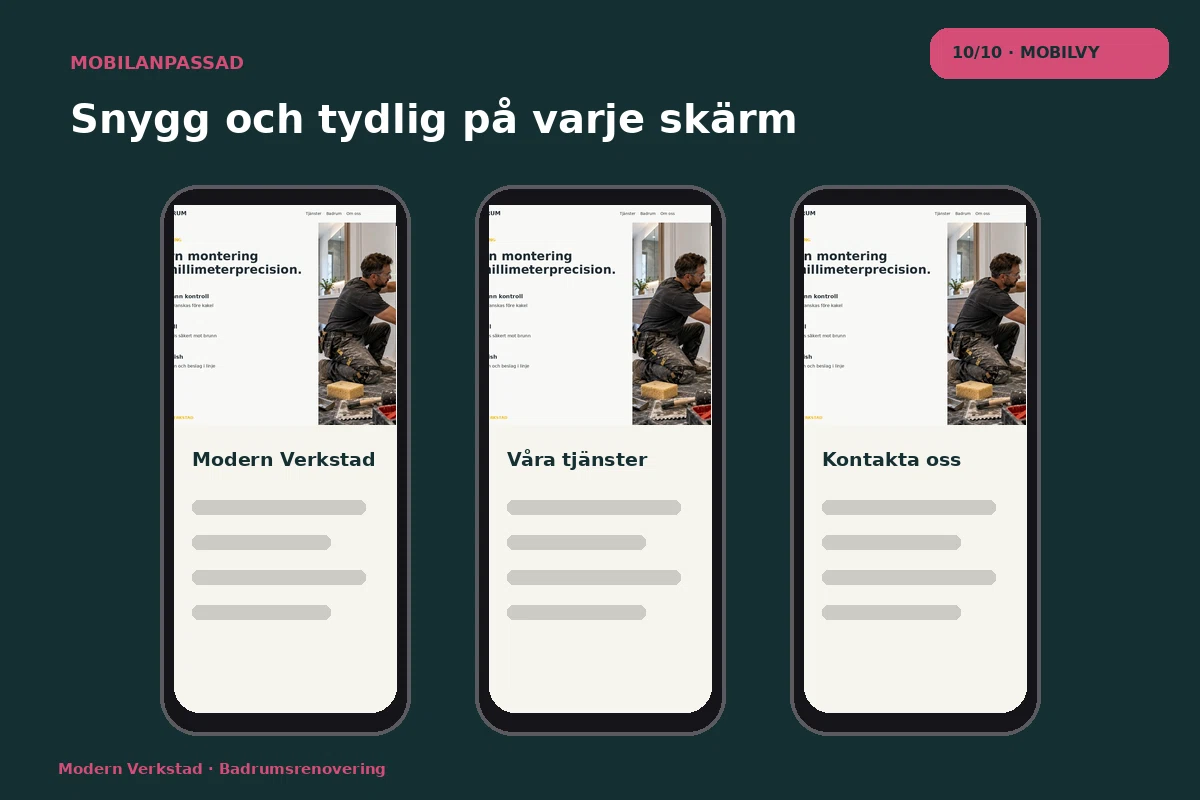 Modern Verkstad – Mobilvy för badrumsrenovering