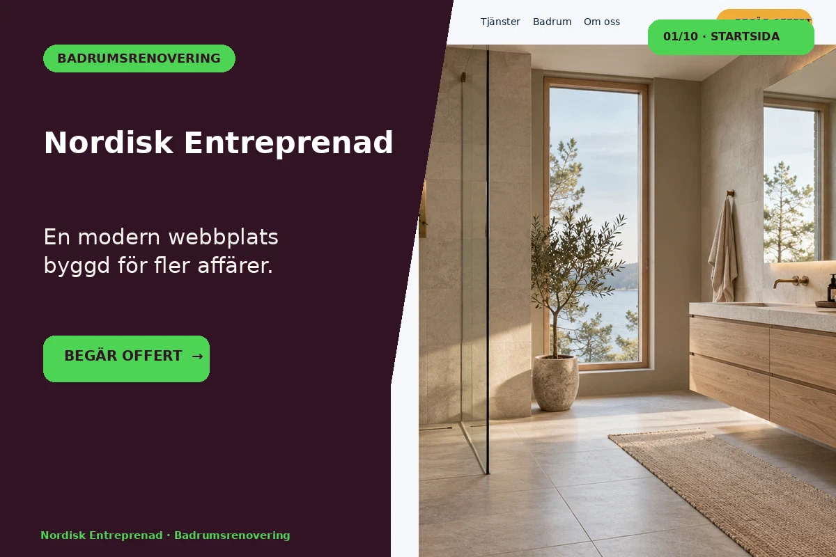 Nordisk Entreprenad – designförslag för badrumsrenovering