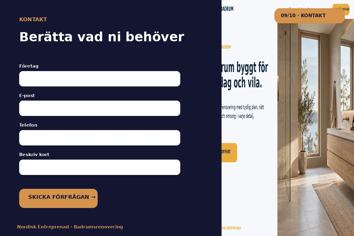 Nordisk Entreprenad – Kontakt för badrumsrenovering