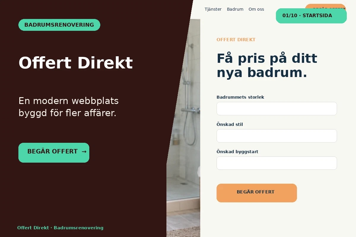 Offert Direkt – designförslag för badrumsrenovering