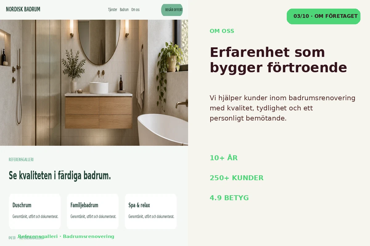 Referensgalleri – Om företaget för badrumsrenovering