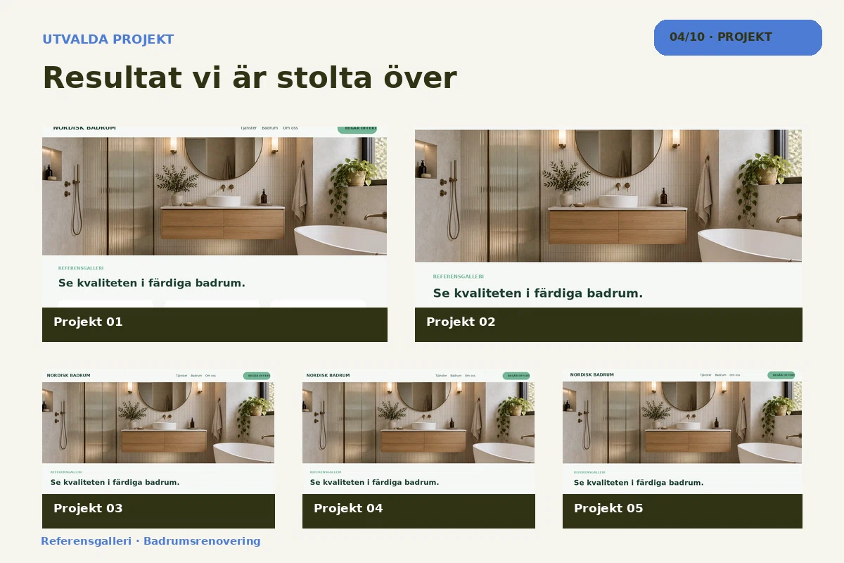Referensgalleri – Projekt för badrumsrenovering