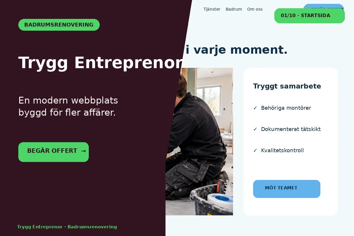 Trygg Entreprenör – designförslag för badrumsrenovering