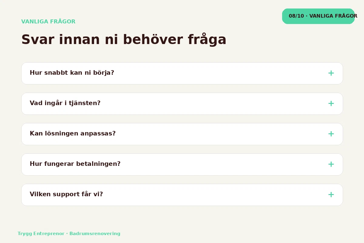 Trygg Entreprenör – Vanliga frågor för badrumsrenovering