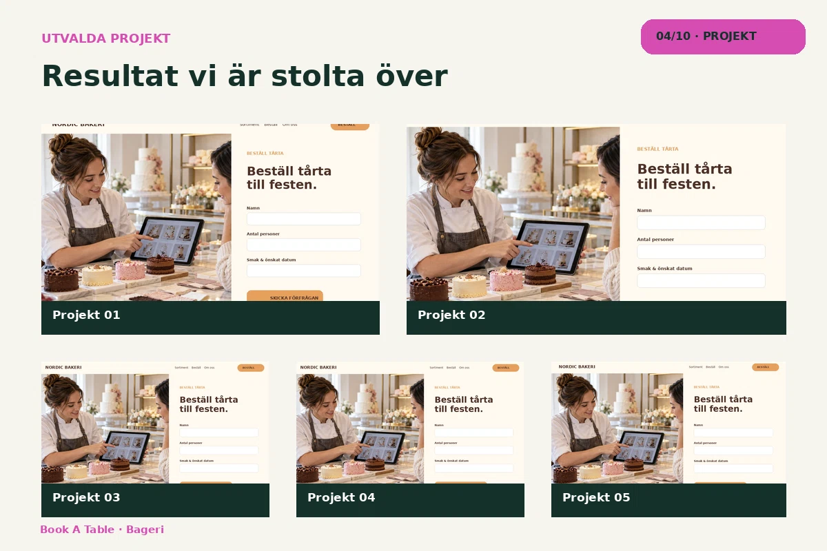 Book a Table – Projekt för bageri