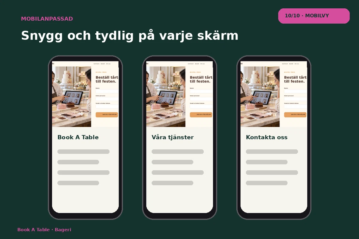 Book a Table – Mobilvy för bageri